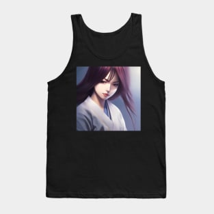 Beaux Animes Art...Anime Girl with a Japanese uniform illustration Design Tank Top